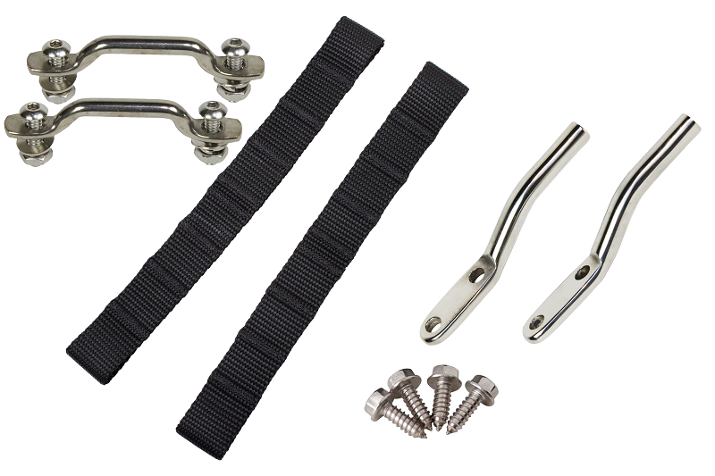 Kentrol 76-95 Jeep CJ/YJ Door Strap Kit Polished Stainless Steel - Black Ops Auto Works