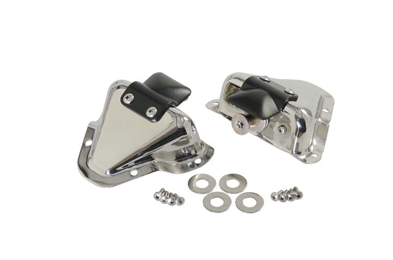 Kentrol 81-95 Jeep CJ/Wrangler YJ Interior Door Latch Brackets Pair - Polished Silver - Black Ops Auto Works