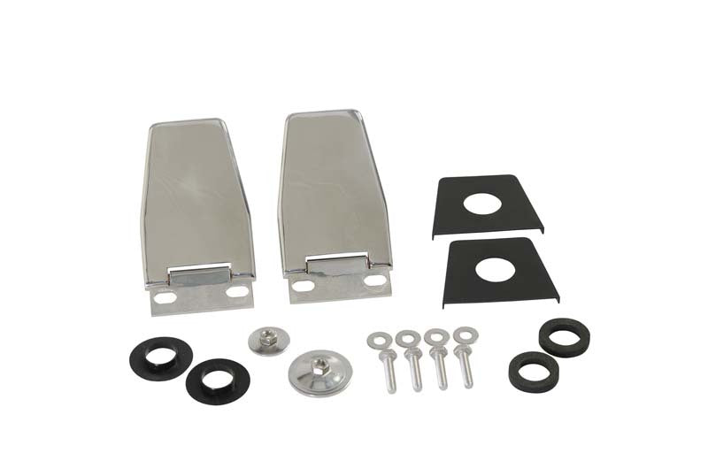 Kentrol 87-06 Jeep Wrangler TJ/YJ Hardtop Liftgate Hinge Pair - Polished Silver - Black Ops Auto Works