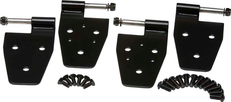 Kentrol 87-95 Jeep Wrangler YJ Door Hinge Set 4 Pieces - Powdercoat Black - Black Ops Auto Works