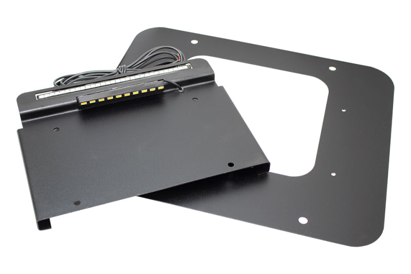 Kentrol 97-06 Jeep Wrangler TJ BackSide License Plate Mount with LED - Black Ops Auto Works