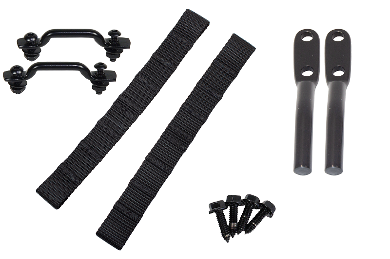 Kentrol Jeep Wrangler TJ Polished Stainless Door Strap Kit Black Powdercoat Stainless Steel - Black Ops Auto Works