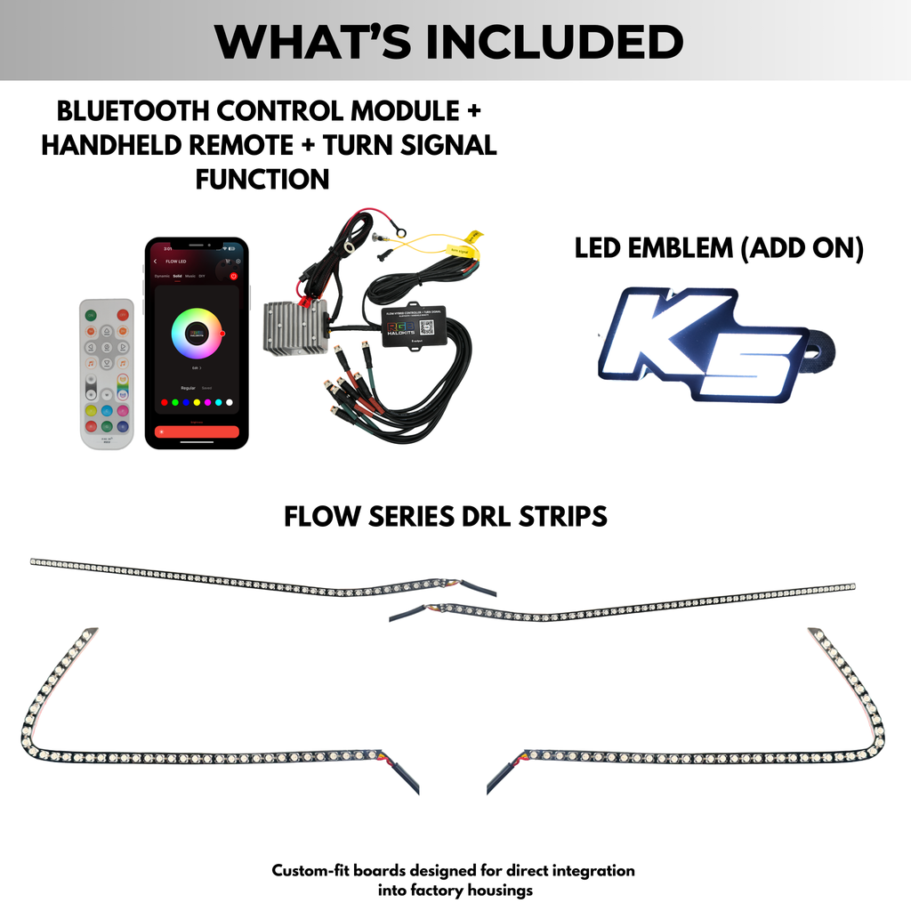 RGB Halo Kits Kia K5 Multicolor Flow DRL Boards (2021-2024)