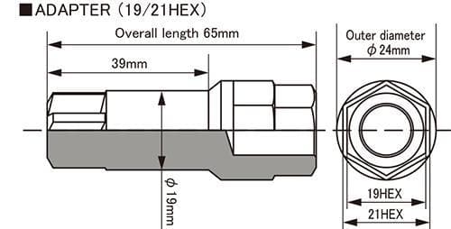 PJKWA129-Project Kics Key Adapter for Monolith M14 Nut - Key-Wheel Spacers & Adapters-Project Kics