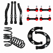 Load image into Gallery viewer, Killshot Stage 2 suspension kit parts layout for Jeep Grand Cherokee and Dodge Durango