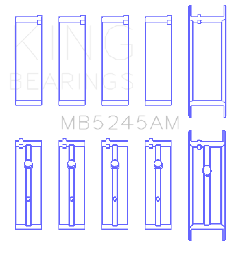 King 91-04 Nissan 146CI/2.4L KA24DE L4 / 89-97 146CI/2.4L KA24E L4  (Size +0.25) Main Bearing Set - King Engine Bearings GMB5