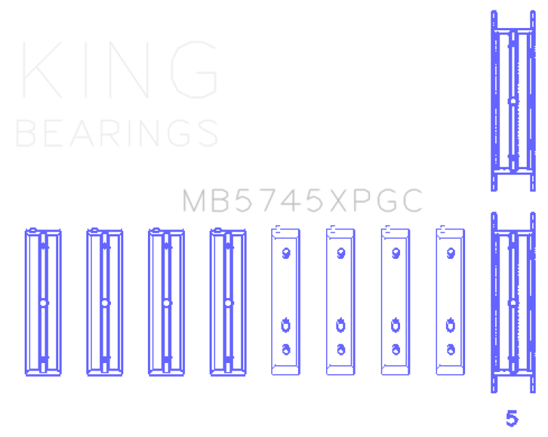 King Subaru FA20/Toyota 4U-GSE (Size .026) pMaxKote Performance Main Bearing Set - King Engine Bearings GMB5745XPGC.026