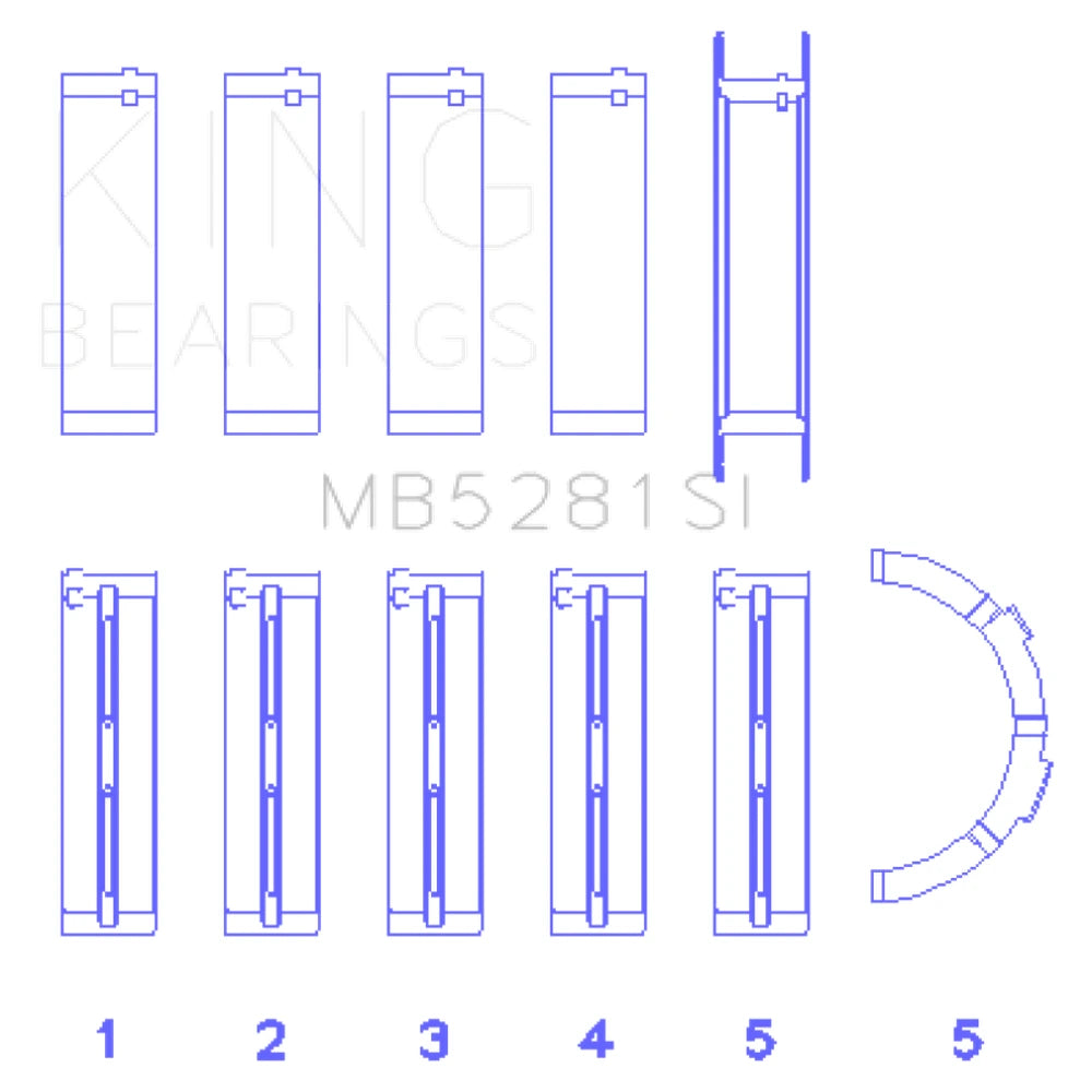 King Engine Bearings MB5281SI Main Bearings for Ford Explorer - gallery image