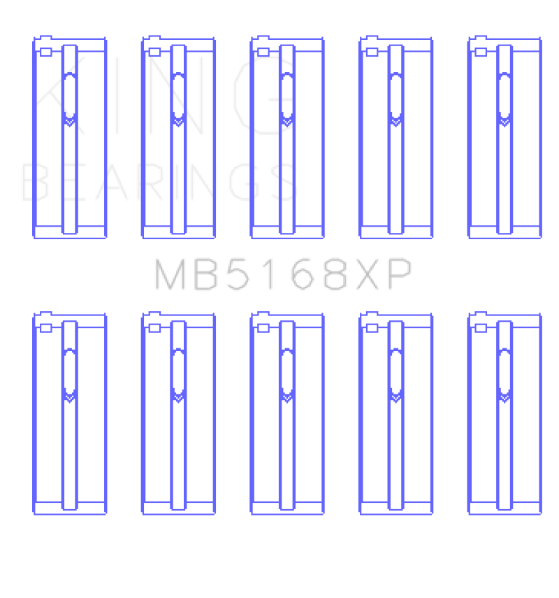 King Honda H22 50mm Journal Crankshaft Main Bearing Set (Size .025) - Black Ops Auto Works