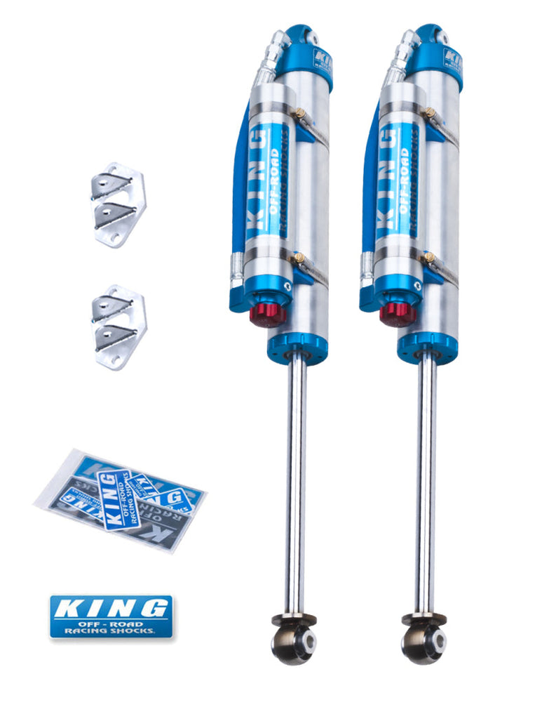 King Shocks 07-18 Jeep Wrangler JK Rear 2.5 Dia Piggy Hose Res Shocks 3-5in Lift w/Adjuster (Pair) - Black Ops Auto Works