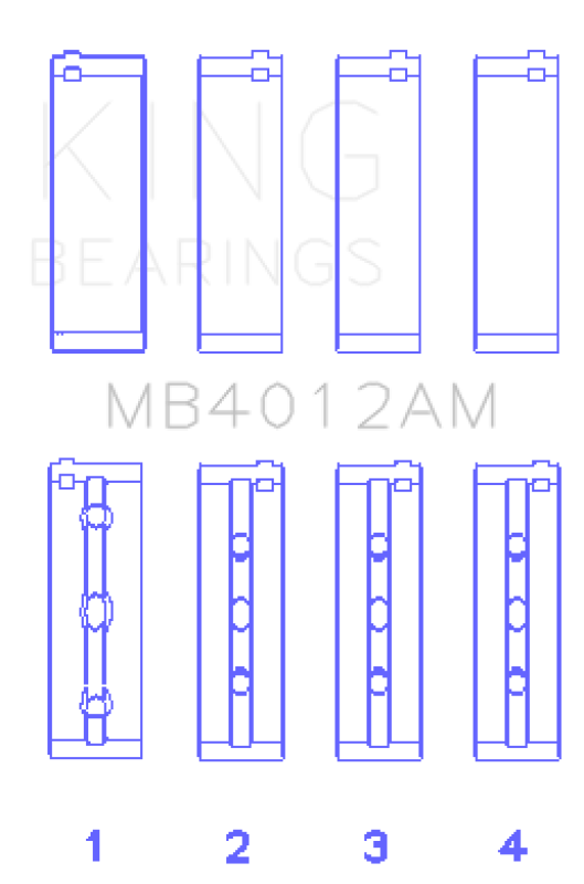 King Toyota 5VZFE Crankshaft Main Bearing Set King Engine Bearings KINGMB4012AM