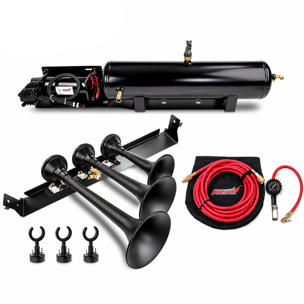 Kleinn VELO-734 train horn kit for 2009-2014 Ford F-150 and SVT Raptor with Model 730 horns