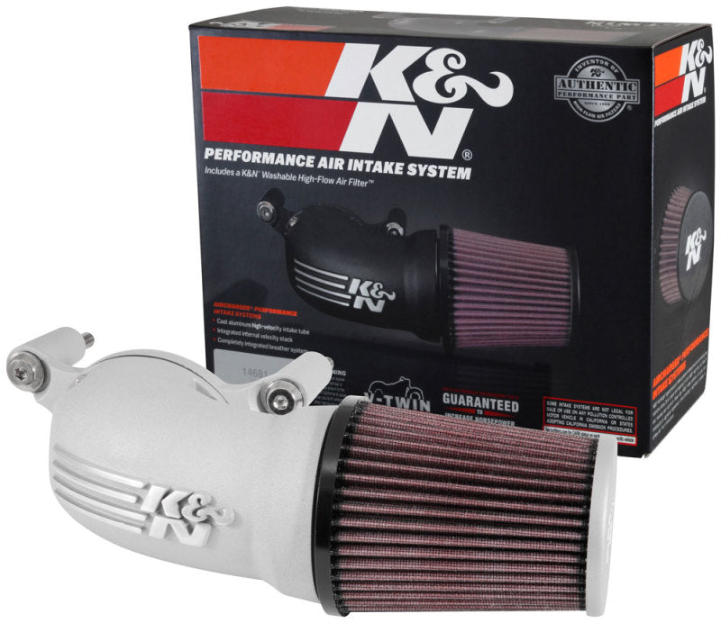 K&N 01-17 Harley Davidson Softail / Dyna FI Performance Air Intake System Silver K&N Engineering KNN57-1137S