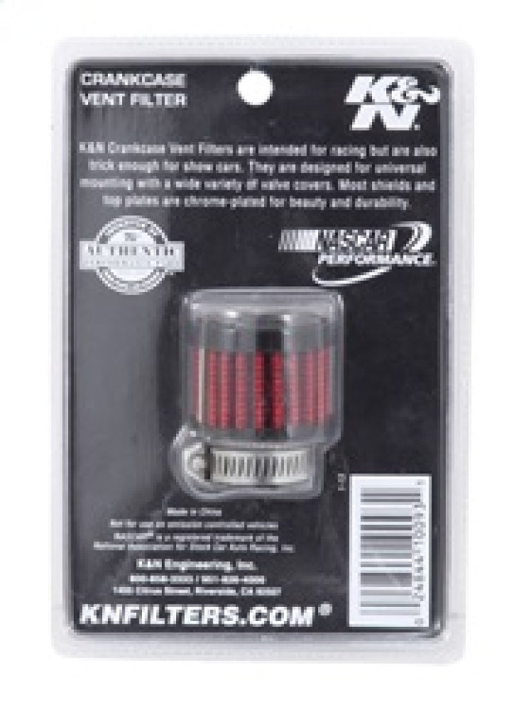 K&N 0.75 inch ID 1.375 inch OD 1.125 inch H Clamp On Crankcase Vent Filter K&N Engineering KNN62-1560
