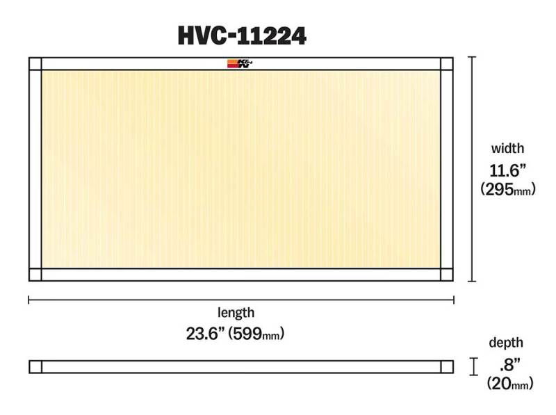 K&N 12-in W x 24-in L x 1-in Washable MERV 11 Pleated Air Filte K&N Engineering KNNHVC-11224