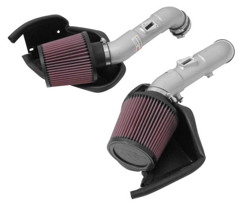 K&N 14-15 Infiniti Q50 3.7L V6 Dual Silver Typhoon Short Ram Intakes K&N Engineering KNN69-7083TS