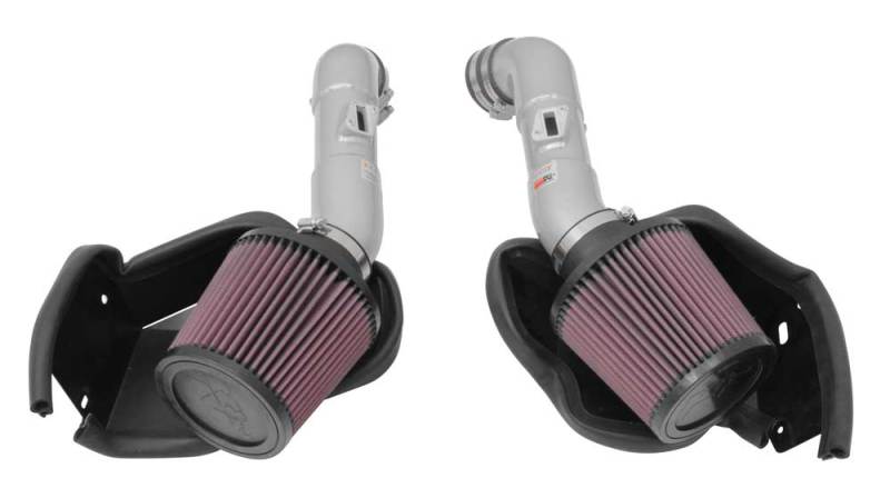 K&N 14-15 Infiniti Q50 3.7L V6 Dual Silver Typhoon Short Ram Intakes K&N Engineering KNN69-7083TS