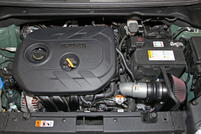 K&N 14-16 Kia Soul L4 2.0L Typhoon Cold Air Intake Aluminum Silver - Black Ops Auto Works