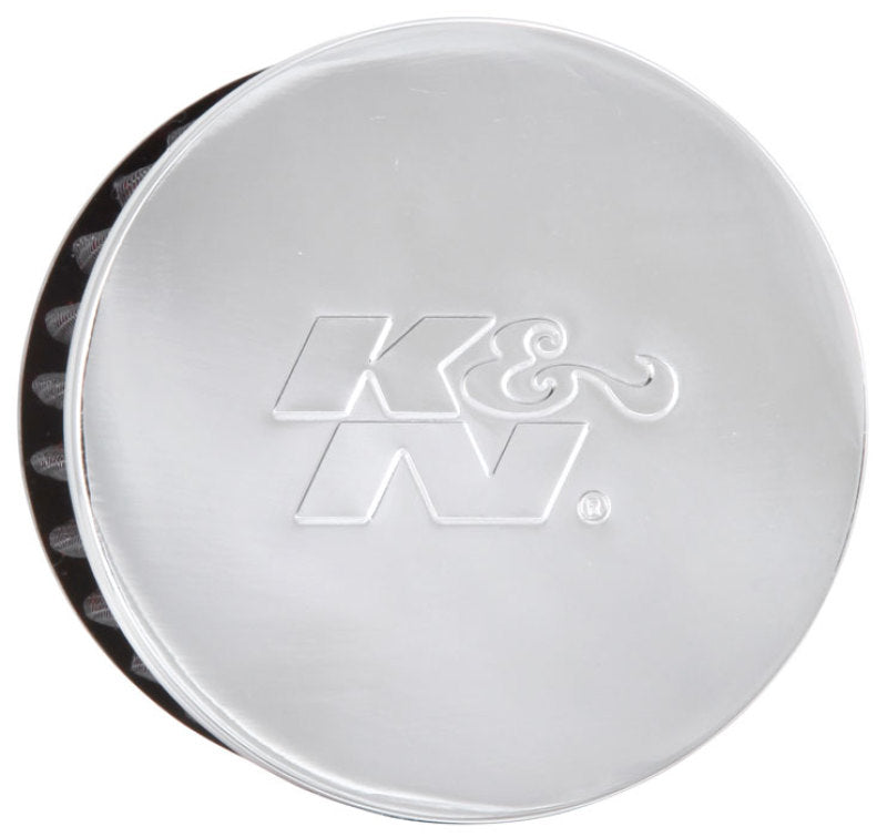 K&N 1.5in Flange ID x 3in OD x 2.5in H Chrome Finish Rubber Base Crankcase Vent Filter K&N Engineering KNN62-1460