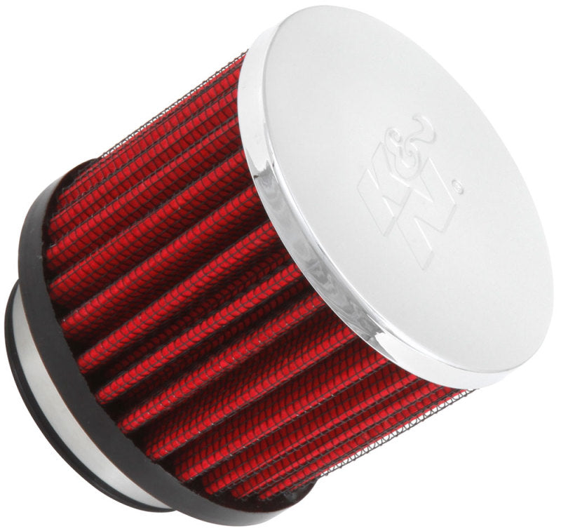 K&N 1.75in Flange ID x 3in OD x 2.5in H Chrome Finish Rubber Base Crankcase Vent Filter K&N Engineering KNN62-1480