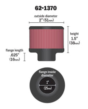 Load image into Gallery viewer, K&amp;N 1in Flange ID x 2in OD x 1.5 inch H Rubber Base Crankcase Vent Filter K&amp;N Engineering KNN62-1370