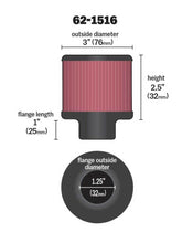 Load image into Gallery viewer, K&amp;N 1in Flange L x 3in OD x 2.5in Height Clamp On Crankcase Vent Filter K&amp;N Engineering KNN62-1516
