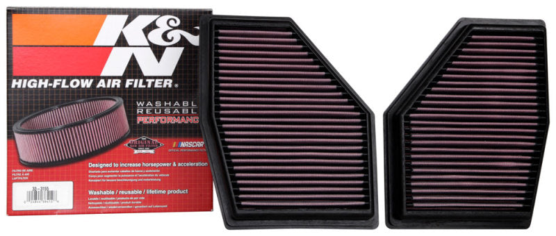 K&N 2020 BMW M550i 4.4L V8 Replacement Air Filter (2 Per Box) K&N Engineering KNN33-3155