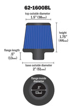 Load image into Gallery viewer, K&amp;N 2in Base OD x .375in Flange ID x 1.75in H Rubber Base Crankcase Vent Filter - Blue K&amp;N Engineering KNN62-1600BL