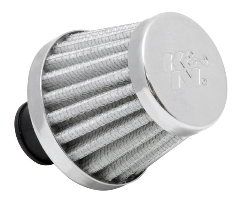 K&N 2in Base OD x .375in Flange ID x 1.75in H Rubber Base Crankcase Vent Filter - White - Black Ops Auto Works