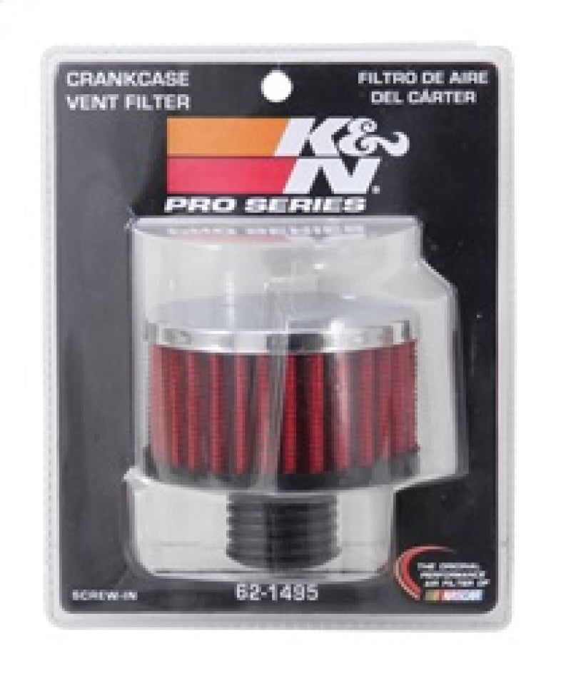 K&N .5in Flange ID x 3in OD x 3.25in H Rubber Base Crankcase Vent Filter K&N Engineering KNN62-1495