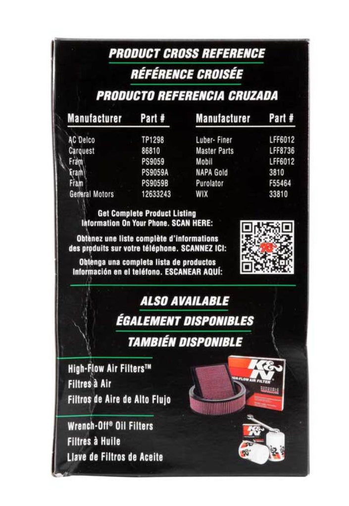 K&N Cellulose Media Fuel Filter 3.5in OD x 6.281in L K&N Engineering KNNPF-3000