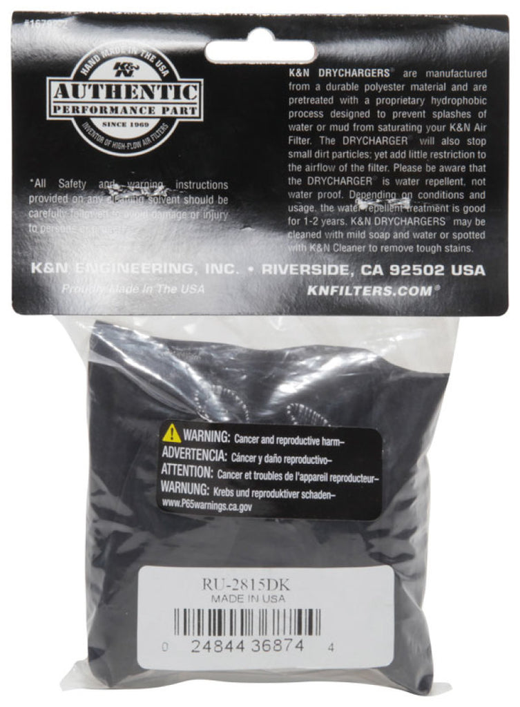 K&N Drycharger Air Filter Wrap RU-2815 Black K&N Engineering KNNRU-2815DK