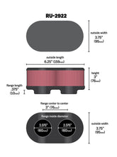 Load image into Gallery viewer, K&amp;N Filter Universal Filter 2 3/4 inch Dual Flange GSXR Oval (2/Box) K&amp;N Engineering KNNRU-2922