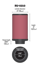 Load image into Gallery viewer, K&amp;N Filter Universal Rubber Filter 1-11/16in FLG / 3in OD / 5in Height K&amp;N Engineering KNNRU-0210
