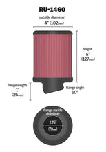 Load image into Gallery viewer, K&amp;N Filter Universal Rubber Filter 2 3/4 inch 10 Degree Flange 4 inch OD 5 inch Height K&amp;N Engineering KNNRU-1460