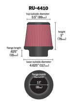 Load image into Gallery viewer, K&amp;N Filter Universal Rubber Filter 3 1/2 inch Flange 4 5/8 inch Base 3 1/2 inch Top 3 inch Height K&amp;N Engineering KNNRU-4410