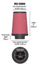 Load image into Gallery viewer, K&amp;N Filter Universal Rubber Filter 4 inch Flange 5 3/8 inch Base 4 3/8 inch Top 7 inch Height K&amp;N Engineering KNNRU-2590