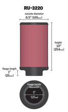 Load image into Gallery viewer, K&amp;N Filter Universal Rubber Filter 5in Flange ID / 6.5in OD / 10in Height K&amp;N Engineering KNNRU-3220