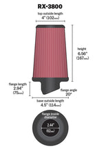 Load image into Gallery viewer, K&amp;N Filter Universal X Stream Clamp-On 2.438in Flange ID x 4.5in Base OD x 4in Top OD x 6.563in H K&amp;N Engineering KNNRX-3800
