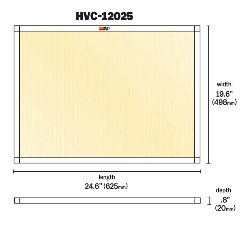 K&N HVAC Filter - 20 x 25 x 1 K&N Engineering KNNHVC-12025