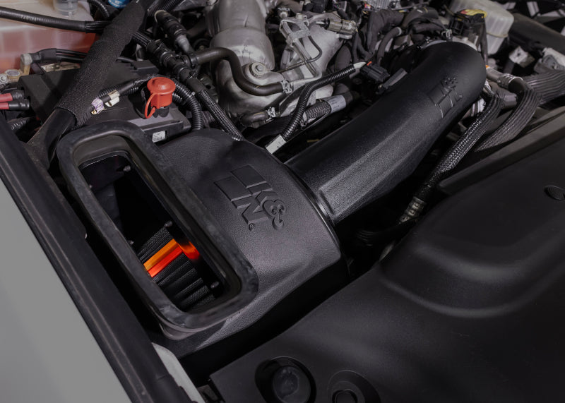 K&N intake installed in GM 6.6L Duramax engine bay