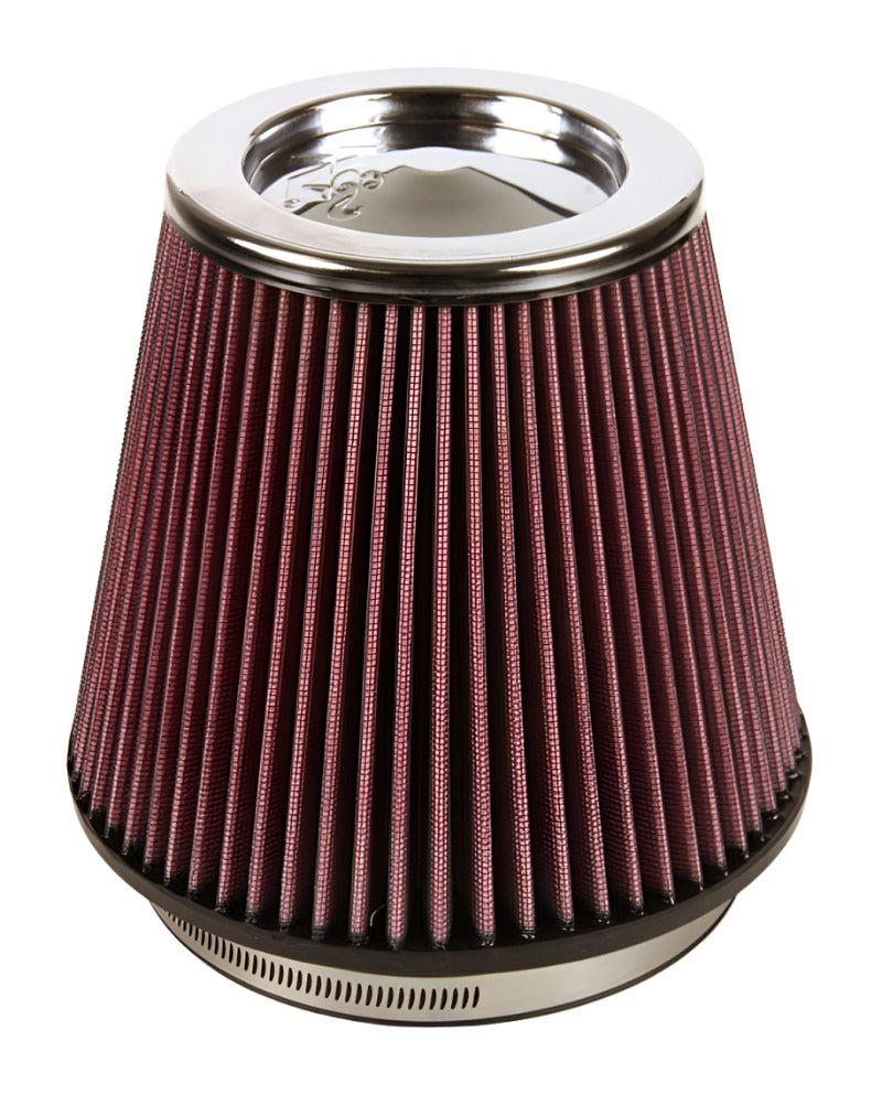 K&N Round Tapered Universal Air Filter 6in Flange ID x 7.5in Base OD x 5in Top OD x 6.5in Height - Black Ops Auto Works