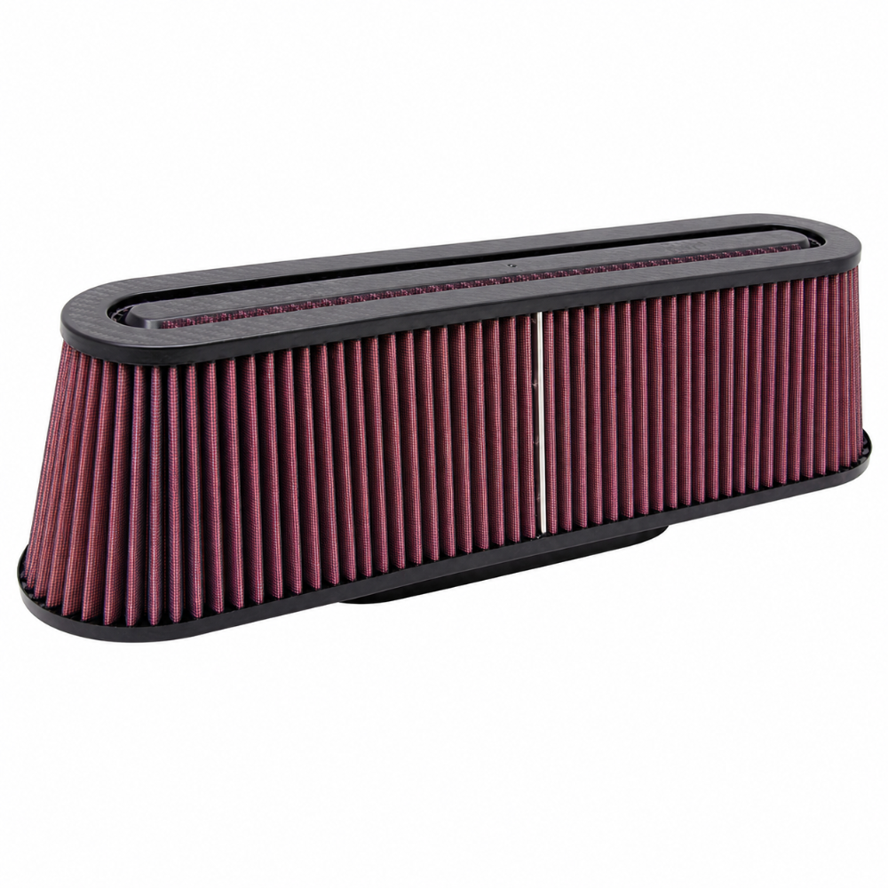 K&N RP-5161 universal oval air filter with carbon fiber top and base