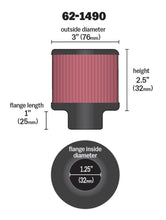 Load image into Gallery viewer, K&amp;N Rubber Base Chrome Top Push-In Crankcase Vent Filter 3in OD x 2-1/2in H. K&amp;N Engineering KNN62-1490