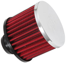 Load image into Gallery viewer, K&amp;N Rubber Base Chrome Top Push-In Crankcase Vent Filter 3in OD x 2-1/2in H. K&amp;N Engineering KNN62-1490