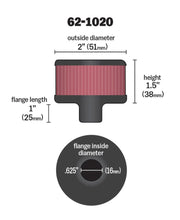 Load image into Gallery viewer, K&amp;N Steel Base Crankcase Vent Filter .625in Vent OD x 2in OD x 1.5in Height K&amp;N Engineering KNN62-1020
