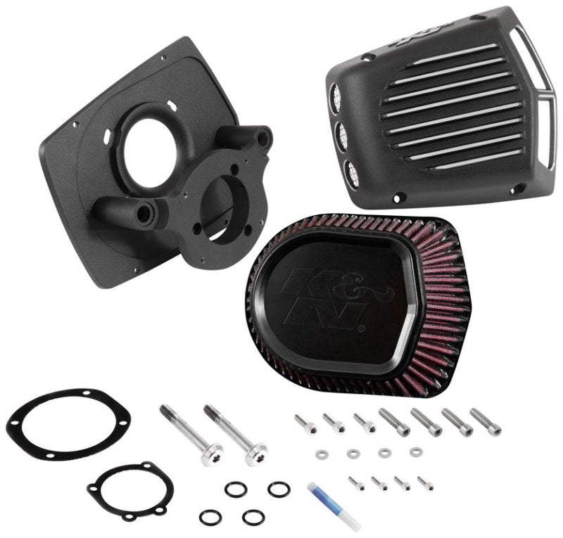 K&N Street Metal Intake System for 01-16 Harley Davidson Softail/Dyna - Shaker Black K&N Engineering KNNRK-3950