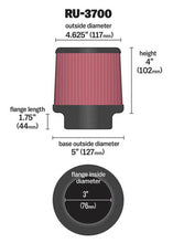 Load image into Gallery viewer, K&amp;N Univeral Rubber Filter Round Tapered 4.625in Top OD x 5in Base OD x 4in H K&amp;N Engineering KNNRU-3700