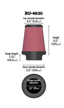 Load image into Gallery viewer, K&amp;N Universal Air Filter 3-1/2in Flange / 5-1/2in Base / 4-1/2in Top / 6-1/2in Height K&amp;N Engineering KNNRU-4630