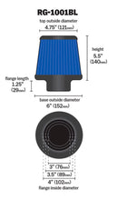 Load image into Gallery viewer, K&amp;N Universal Air Filter Chrome Round Tapered Blue - 4in Flange ID x 1.125in Flange Length x 5.5in H - Black Ops Auto Works